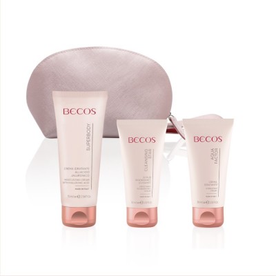 Becos Hydra Face&body Set - Scrub Viso Rigenerante Levigante+ Crema Aqua Factor Viso+ Crema Idratante All'acido Jaluronico Corpo 