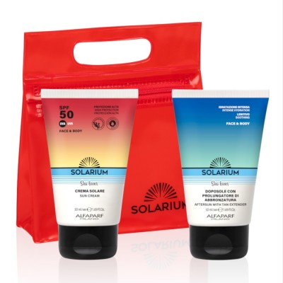 Solarium Travel Set Spf50 - Crema Solare Spf50 50 Ml + Doposole Con Prolungatore Di Abbronzatura 50 Ml 