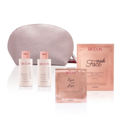 Becos Essential Beauty Face Set - Latte Detergente+lozione Tonica+maschera Viso&collo+patch Occhi&labbra 