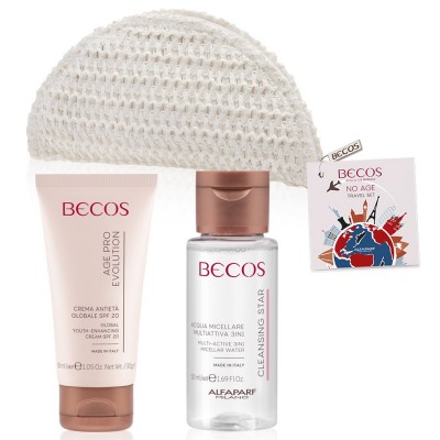 Becos No Age Travel Set - Acqua Micellare Multiattiva+crema Anti-età Globale Spf20 