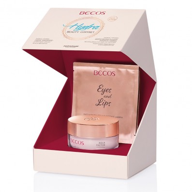 BECOS Hydra - Beauty Coffret Viso e Occhi-Crema Idratante Viso+ 4 Patch Occhi e Labbra 