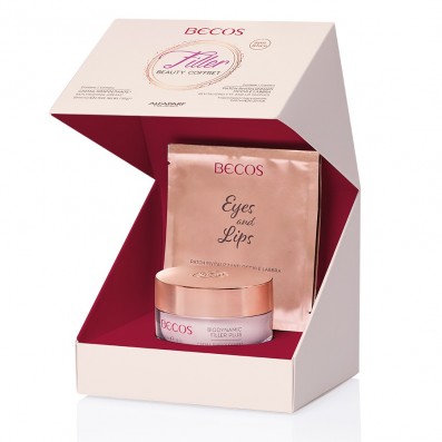 BECOS Filler - Beauty Coffret Viso e Occhi-Crema Rimpolpante Viso+4 Patch Occhi e Labbra 