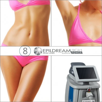 8 EPILDREAM Depilazione LASER Hi-Power Aree 2 Large + 1 Small 